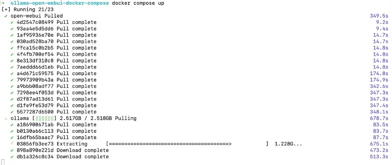 Pulling GBs or data for Ollama and Open WebUI Docker Images Pulling GBs or data for Ollama and Open WebUI Docker Images